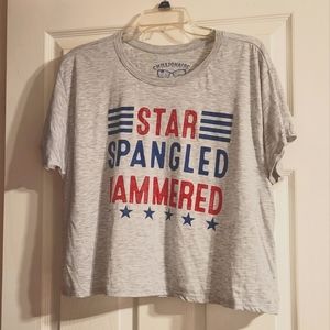 Crop Top Star Spangled Hammered America